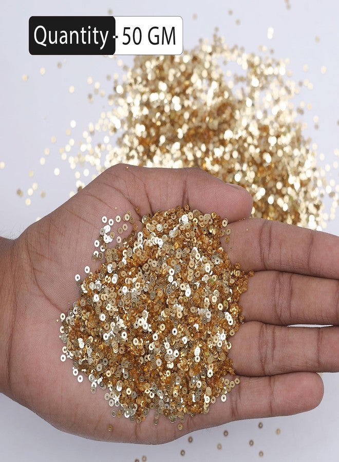 Embroiderymaterial 2 MM Sequins Sitara for Craft, Embroidery, and Jewellery Making (Dark Gold, 50 Gram) - Image 5